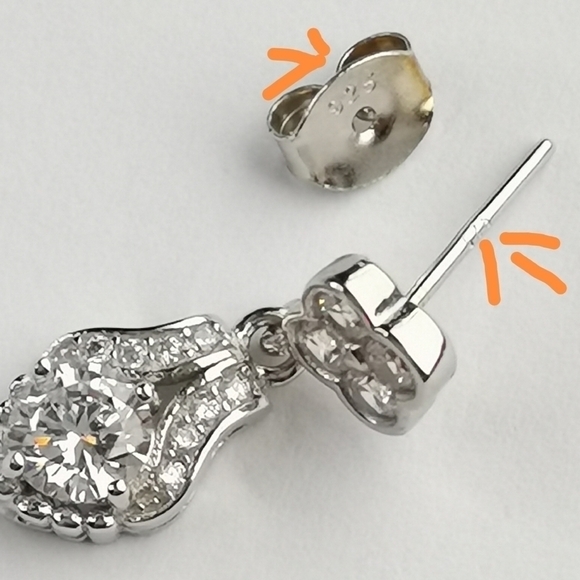 Vintage Revival Sterling Silver CZ Earrings - Picture 4 of 7